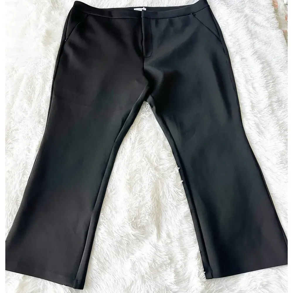 Good American Plus Size 24 Black Dress Pants Women’s Stretch Trousers - Picture 1 of 8